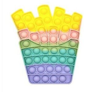 Fidget Toy French Fries Food Push Pop Bubble Rainbow Silicone Sensory